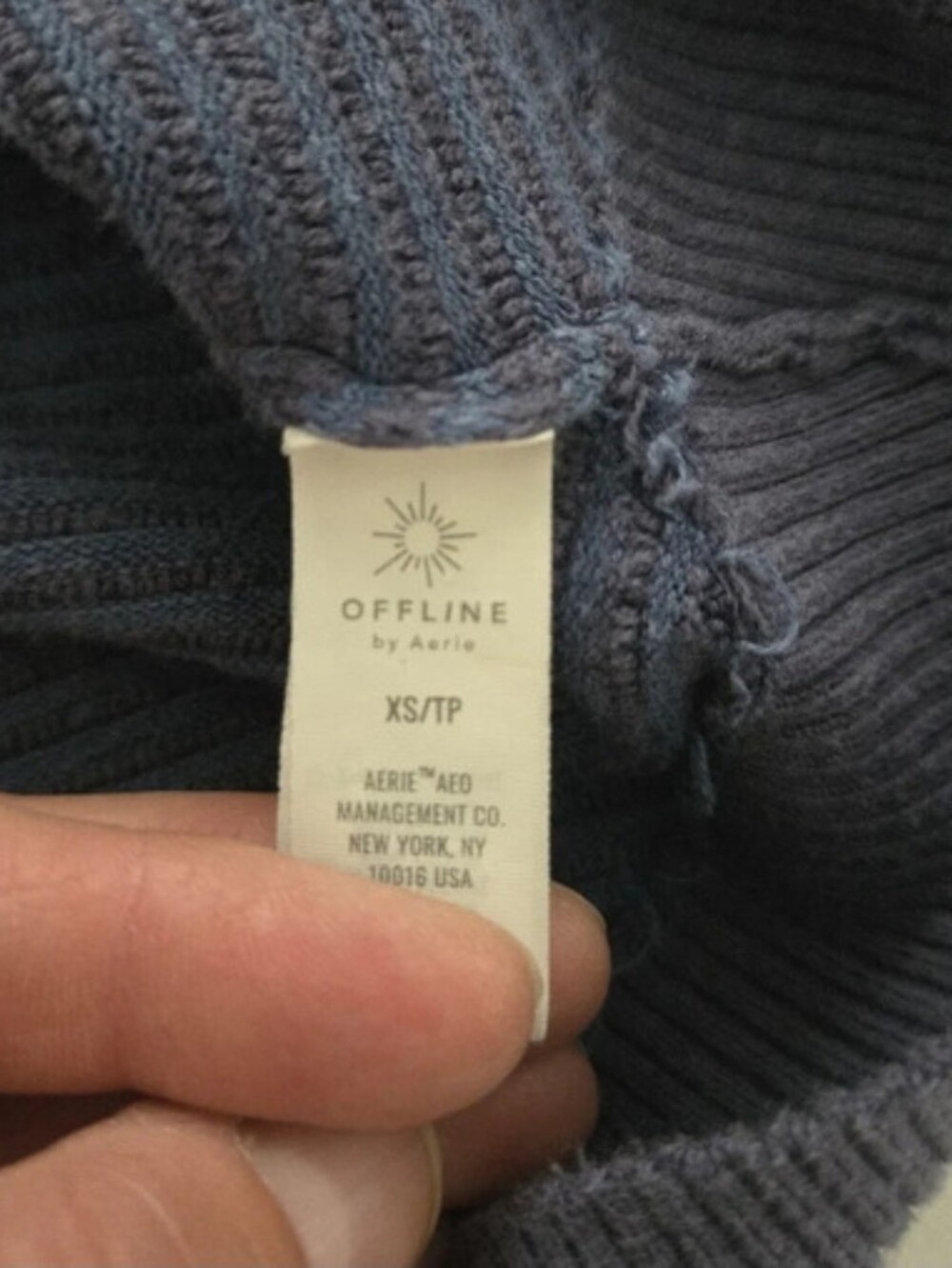 OFFLINE by Aerie Blue Quarter-Zip Ribbed Knit Sweater Size XS - Picture 6 of 8